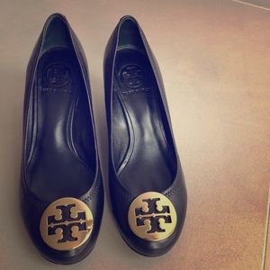 Tory Burch Black Sally- Mestico Wedges